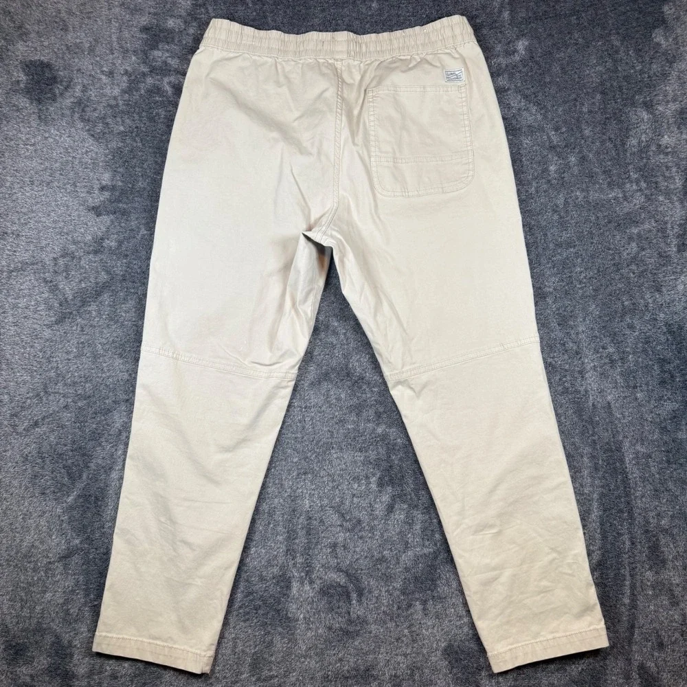 Zara Mens Beige Jogger Pants Elastic Waist Drawstring Global Standards Tan L
